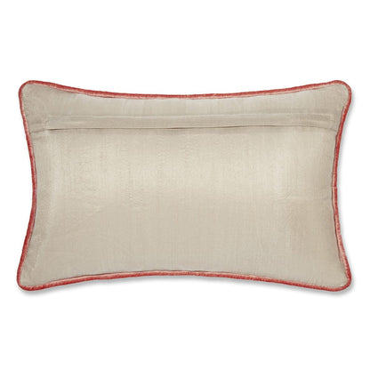 Embroidered Decorative Cushion Cover, Coral Lily