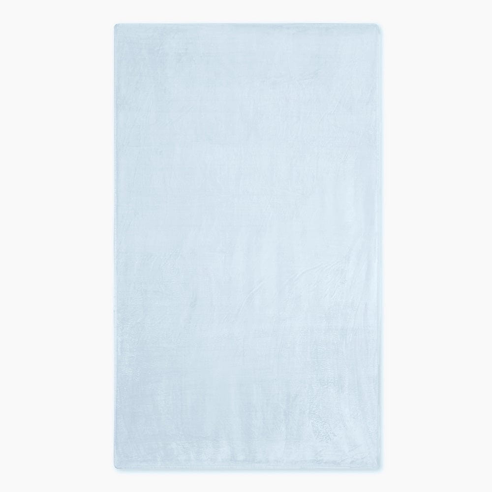 Plain Brush Cloth Super Soft Plush Single  Flannel Blanket- Sky Blue