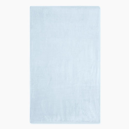 Plain Brush Cloth Super Soft Plush Single  Flannel Blanket- Sky Blue