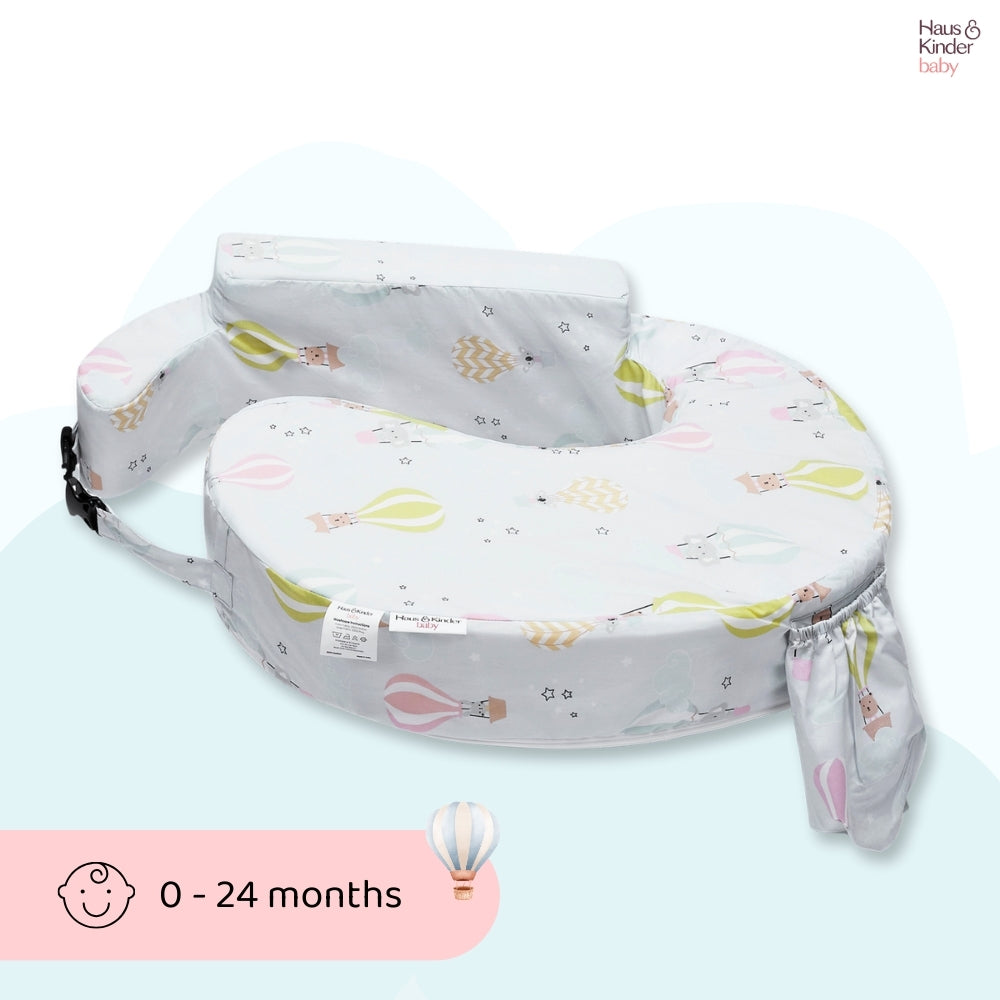 Hot Air Balloon Feeding Pillow - Posture Support With Pocket