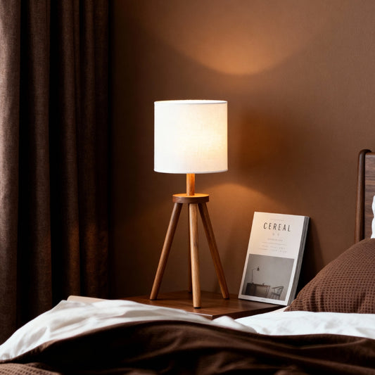 Lumen Tripod Table Lamp- Natural Wood