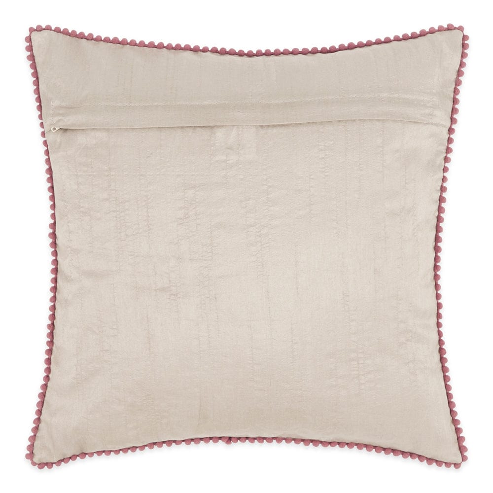 Embroidered Decorative Cushion Cover, Radiant Rose