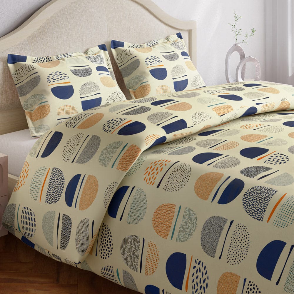 Semicircle 100% Cotton King Size Bedsheet, 144 TC