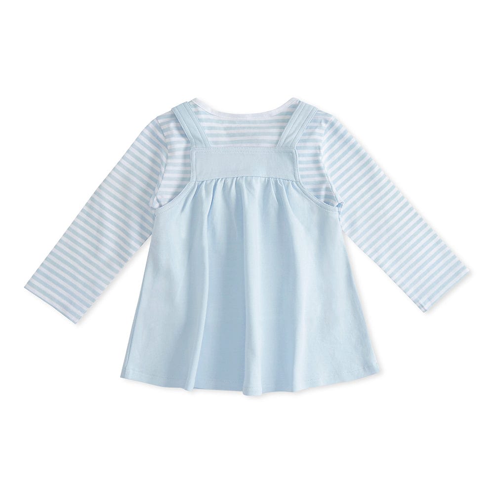 100% Cotton Full Sleeve Girl Dungaree With T-shirt, Blue