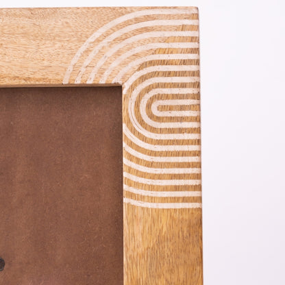 Abstract Grain Photo Frame- Natural Wood
