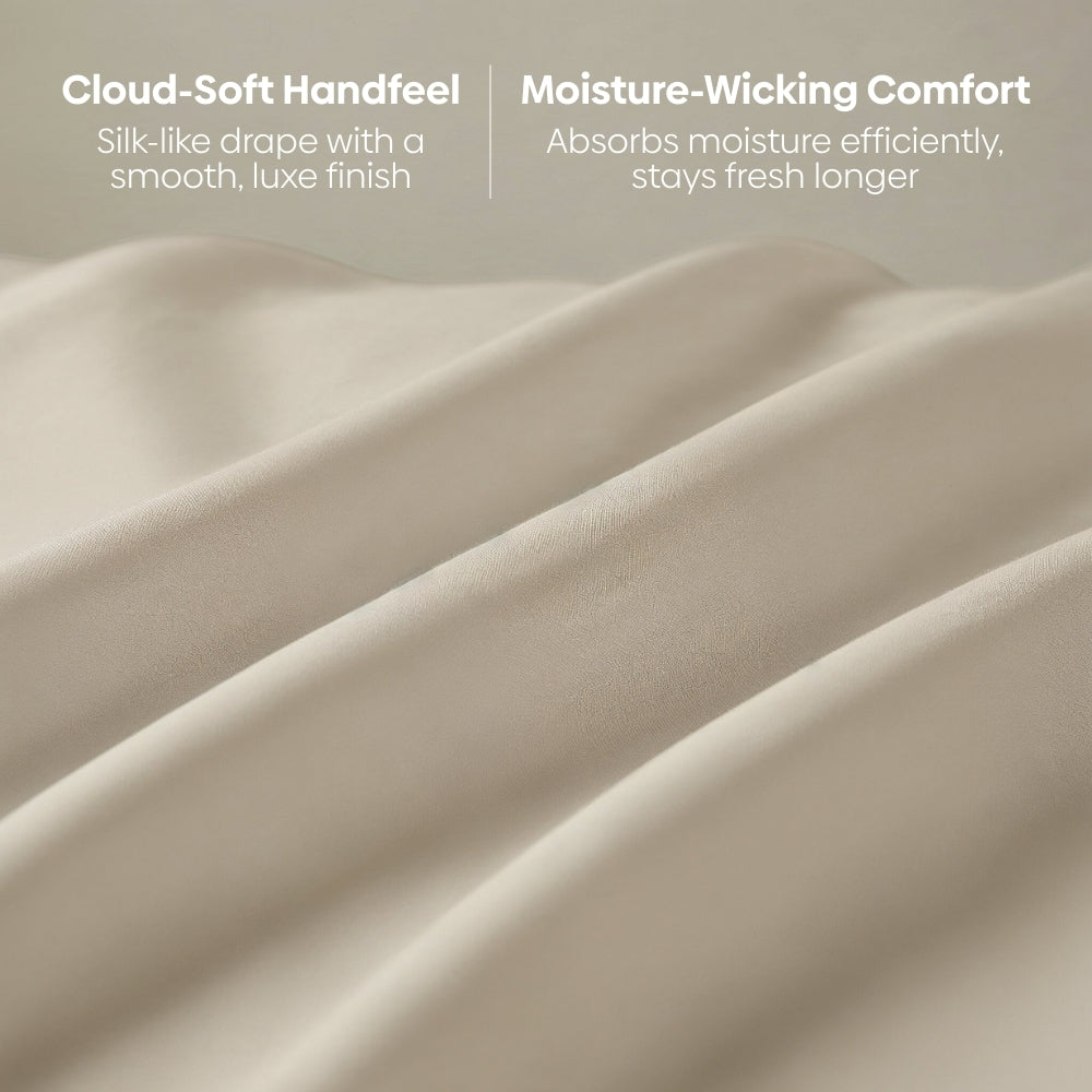 Tencel 300 TC King Flat Bedsheet- Sandstone Calm