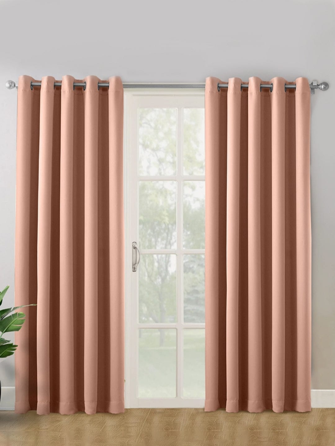 Solid blackout curtains set of 2, Peach
