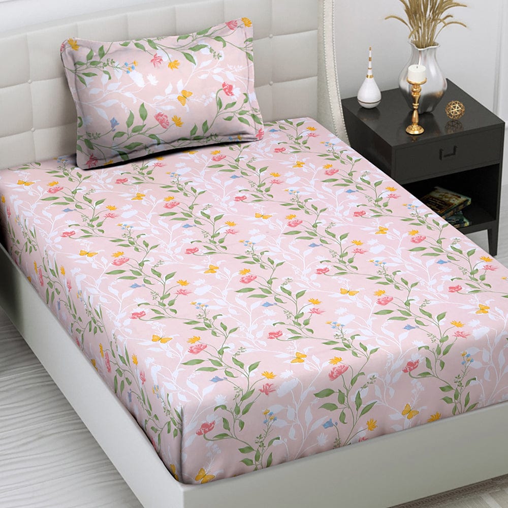 Blush Vineyard 100% Cotton Bedsheet, 186 TC - Bedsheets | haus & kinder