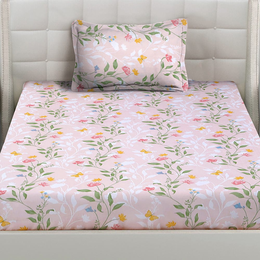 Blush Vineyard 100% Cotton Bedsheet, 186 TC - Bedsheets | haus & kinder