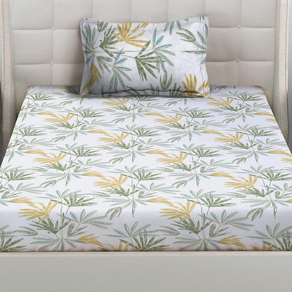 Emerald tropics 100% Cotton Single Bedsheet, 186 TC