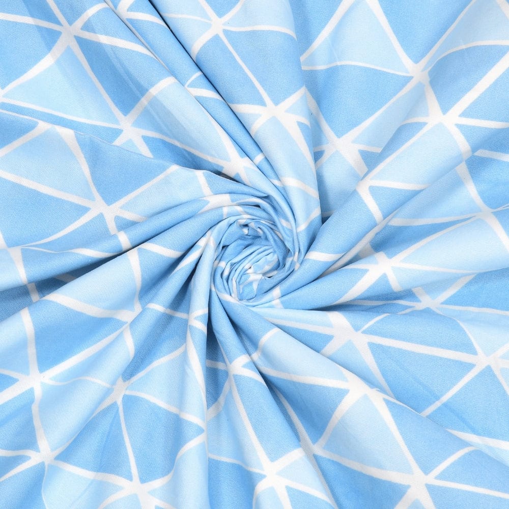 Digital Printed Ultra Soft Peach Finish Reversible Dohar, Dove Blue Bloom