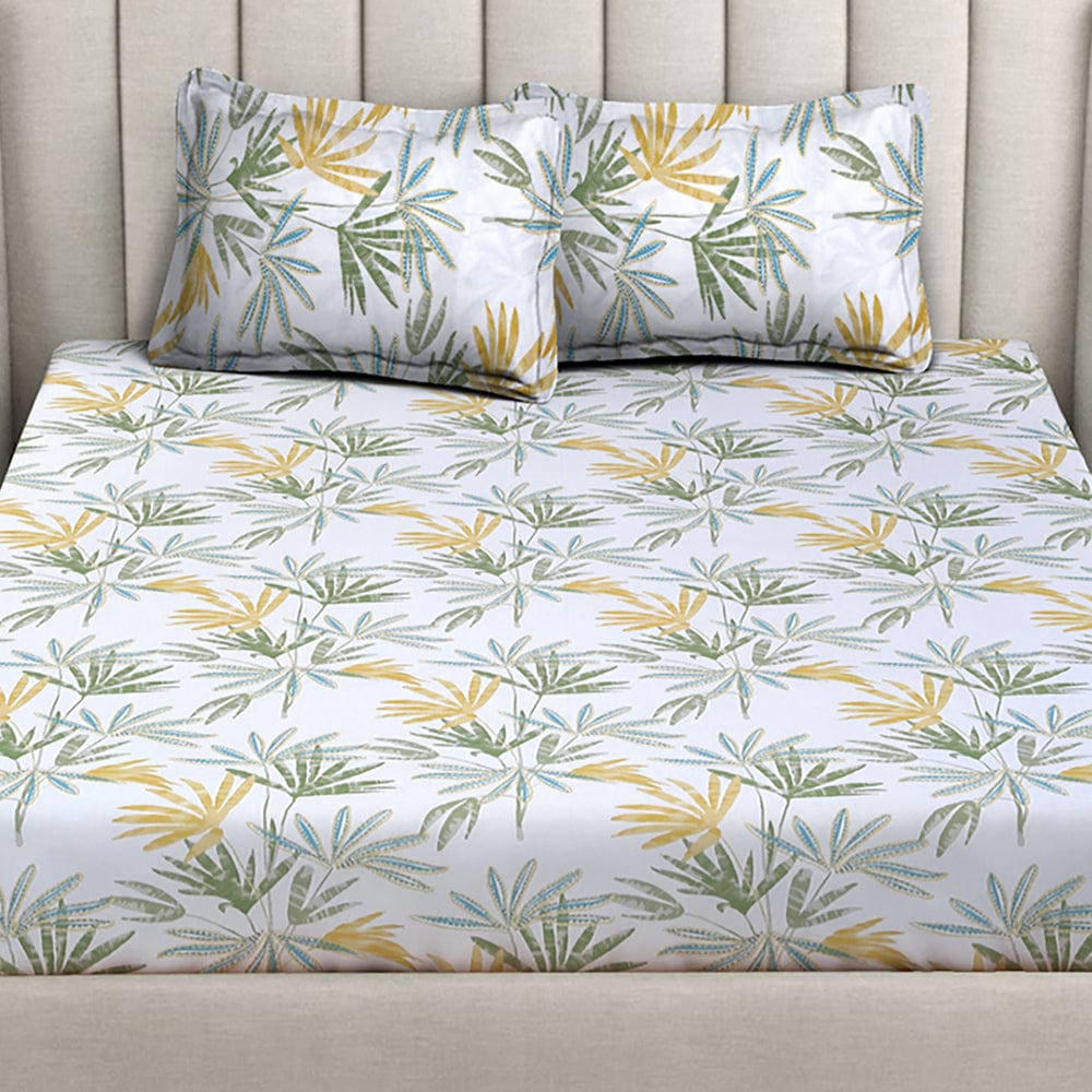 Emerald tropics 100% Cotton King Bedsheet, 186 TC