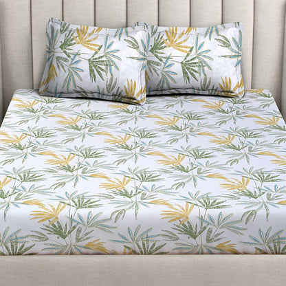 Emerald tropics 100% Cotton Single Bedsheet, 186 TC