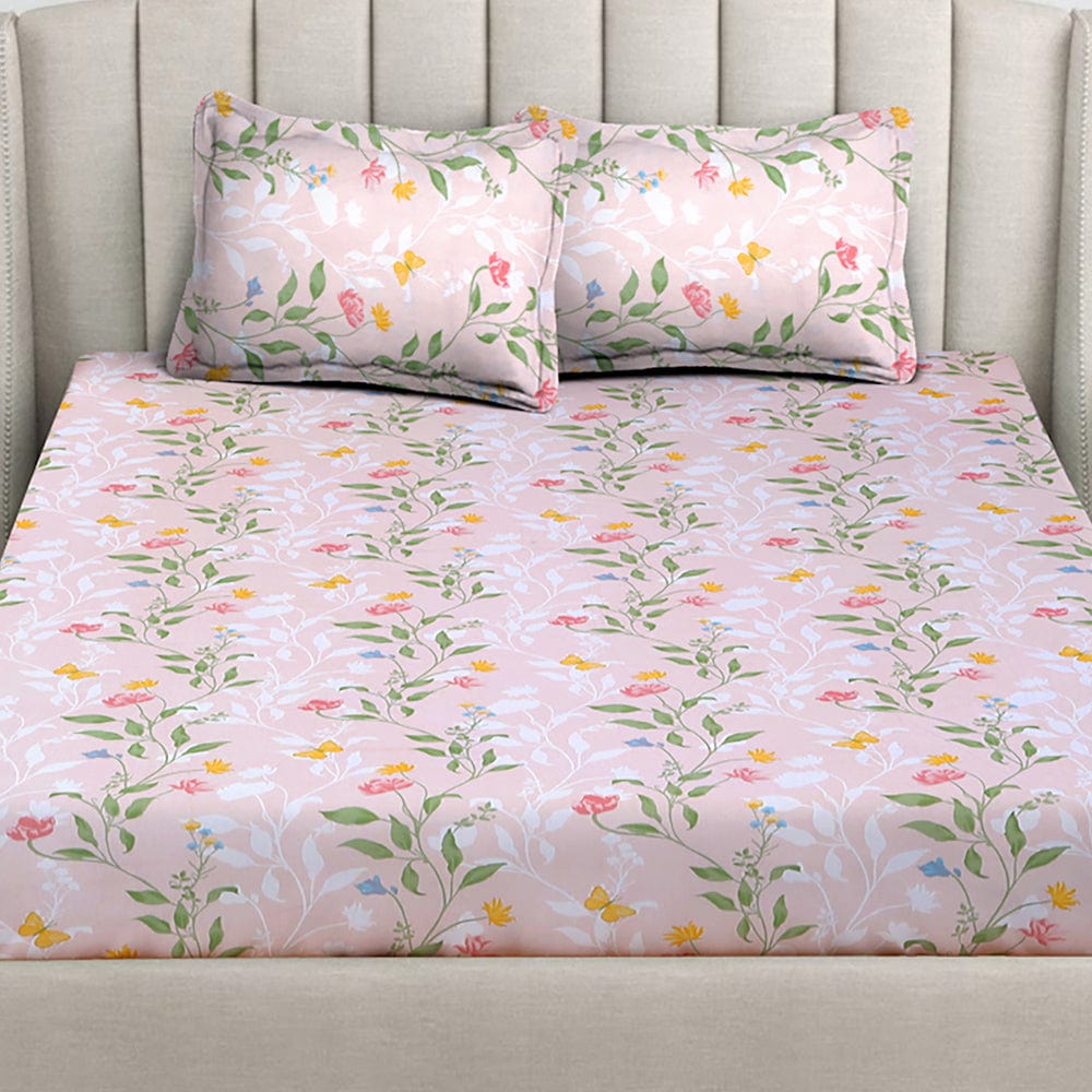 Blush Vineyard 100% Cotton Bedsheet, 186 TC - Bedsheets | haus & kinder