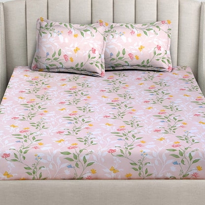 Blush Vineyard 100% Cotton Bedsheet, 186 TC