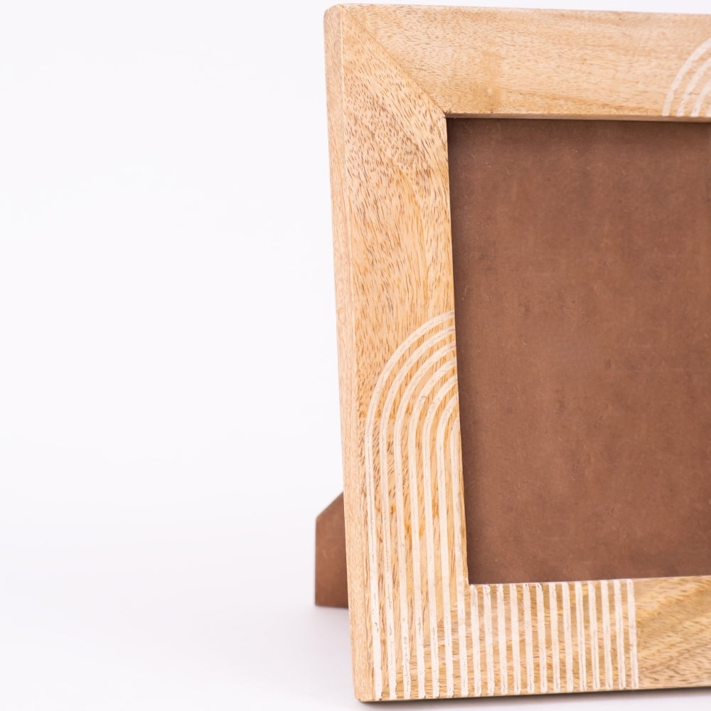 Abstract Grain Photo Frame- Natural Wood