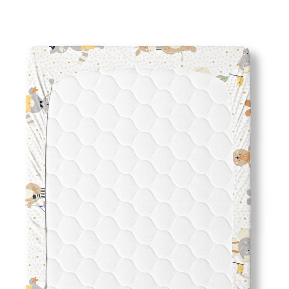 100% cotton fitted crib sheet, Pack of 1 (52*28*8Inch), Jungle Party