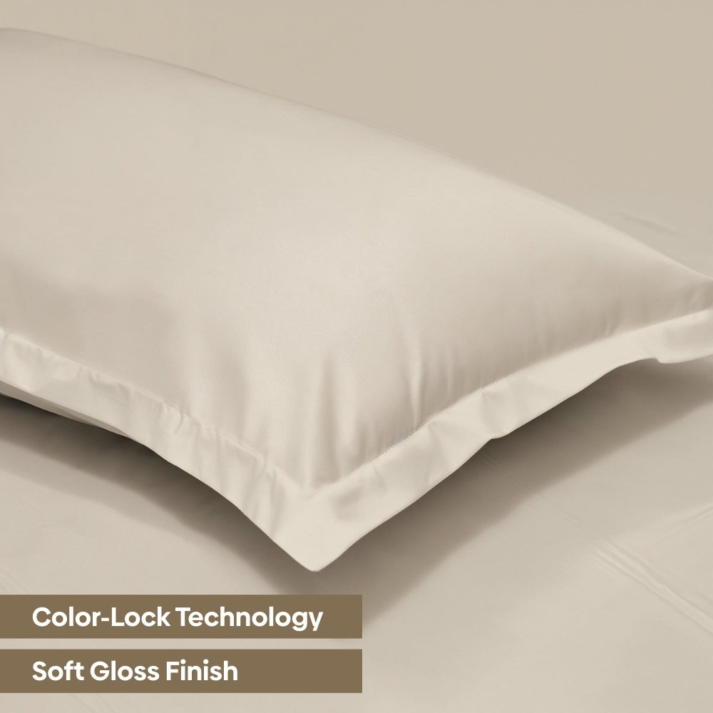 Tencel 300 TC King Flat Bedsheet- Sandstone Calm