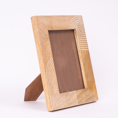 Abstract Grain Photo Frame- Natural Wood