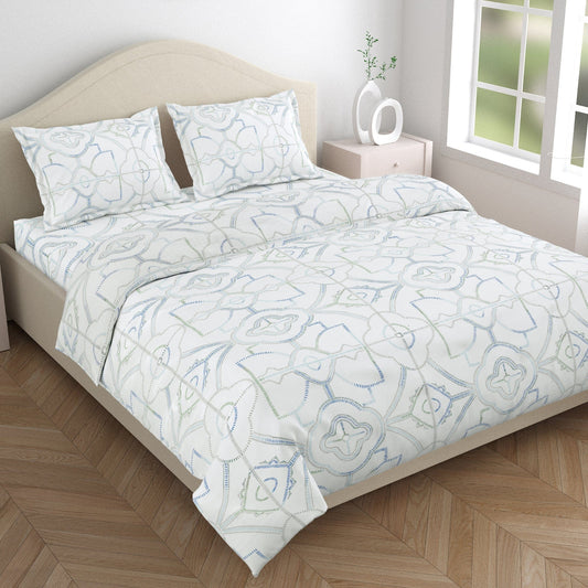 Abstract Serenade 100% Cotton King Size Bedsheet, 186 TC