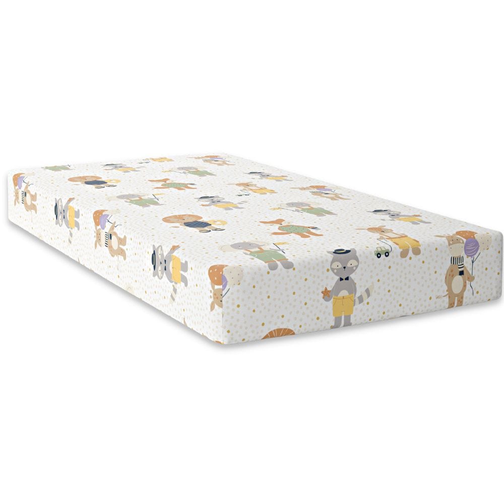 100% cotton fitted crib sheet, Pack of 1 (52*28*8Inch), Jungle Party