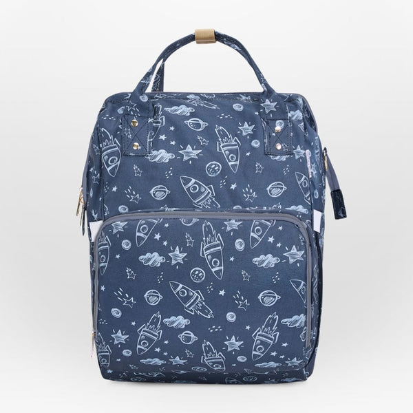 Spacewalk, Art on Canvas - Chic Diaper Bag Backpack for New Parents (Capacity - 20L) - Diaper Bag | haus & kinder
