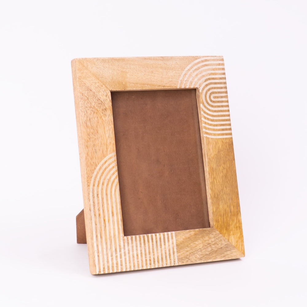 Abstract Grain Photo Frame- Natural Wood