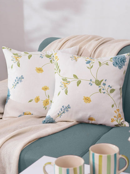 Blush Over Blue Cushion Cover, White & Blue