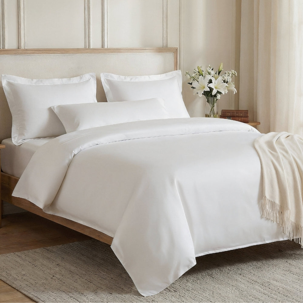 Tencel 300 TC King Flat Bedsheet- Cloud Drift