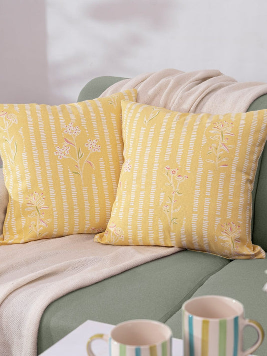 Lemon Blossom Dots Cushion Cover