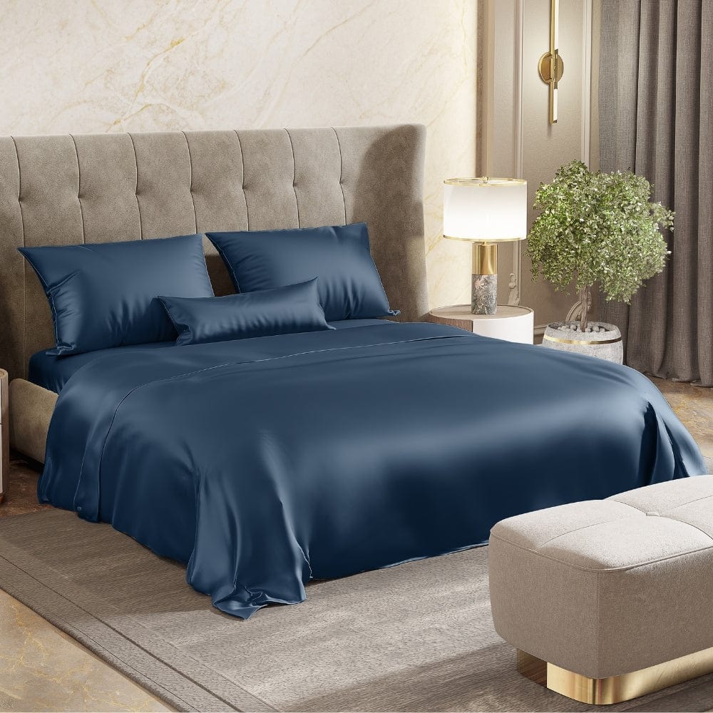 Satin Royale Deep Ocean Blue 300TC Satin King Bedsheet