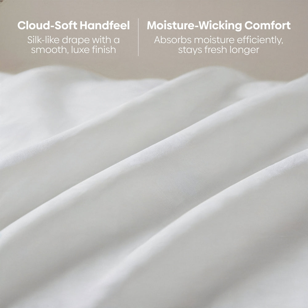 Tencel 300 TC King Flat Bedsheet- Cloud Drift