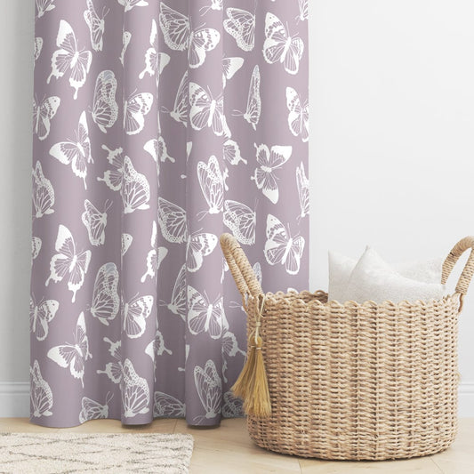 Lilac Butterfly Curtain Set