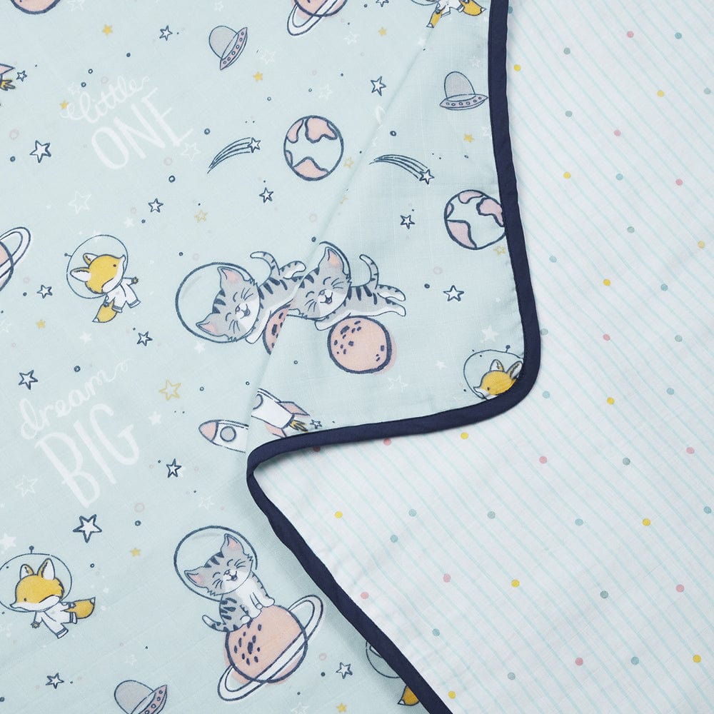100% Cotton Muslin Reversible Blanket for New Born Baby