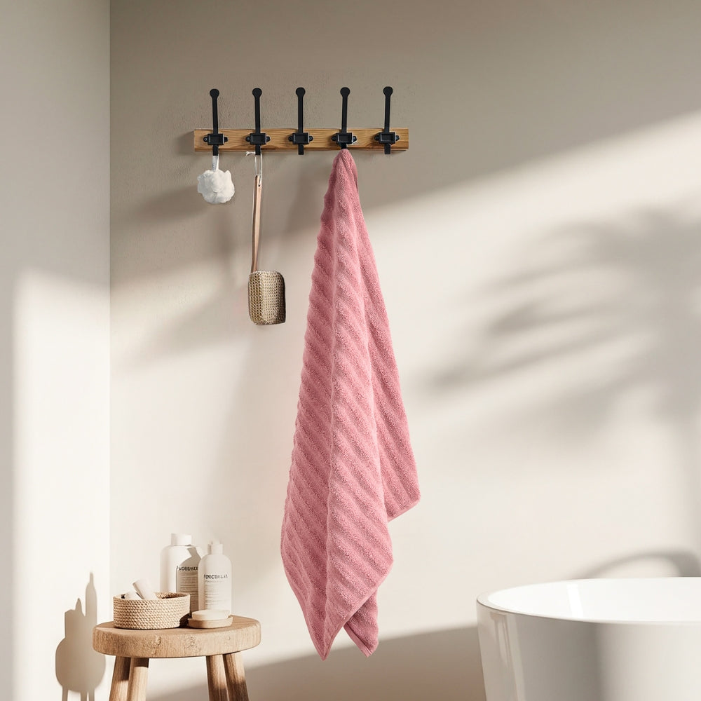 100% Cotton Allure Zero Twist Bath Towel- Pack Of 2 (Dusty Blue, Dusty Rose)
