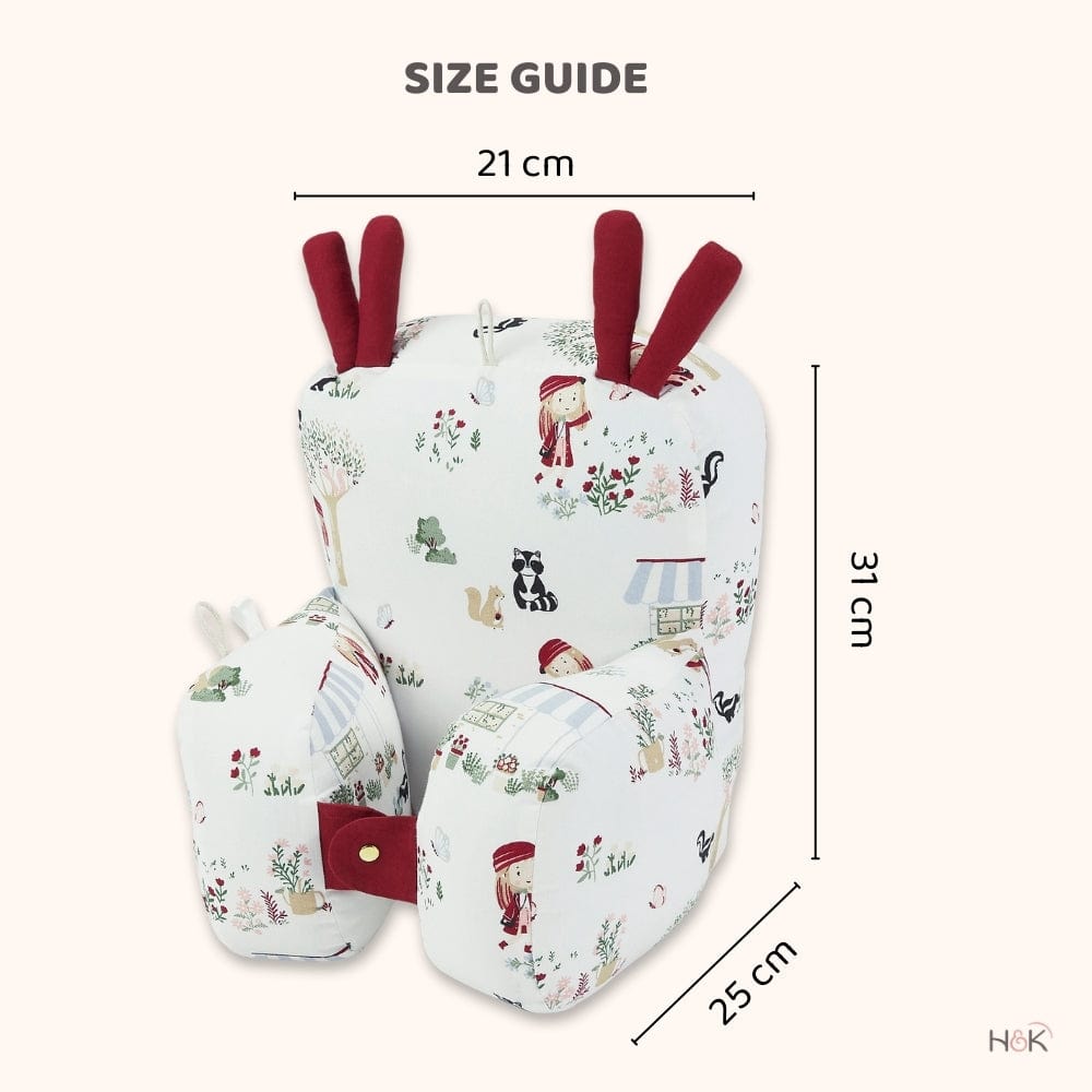 Cotton Pram Pillow cum Baby Seat , Scarlet
