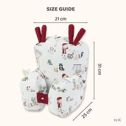Cotton Pram Pillow cum Baby Seat , Scarlet