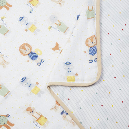 100% Cotton Muslin Reversible Blanket for New Born Baby