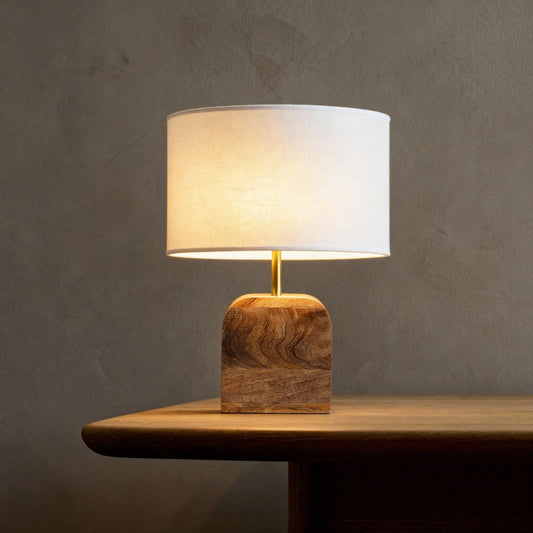 Sunset Block Table Lamp- Natural Wood