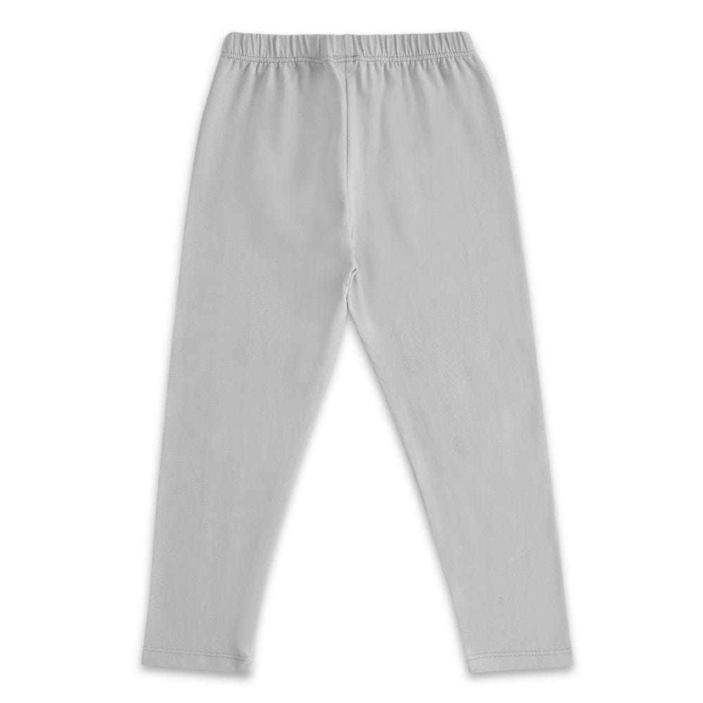 100% Cotton Full Length Girl Leggings, Grey
