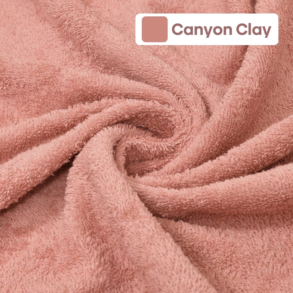 100% Cotton Low Twist Combed, 340 GSM, Pack of 2 (Roebuck & Canyon Clay)