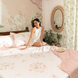 Ring Spun 100% Cotton Bedsheet- Elderflower Dream