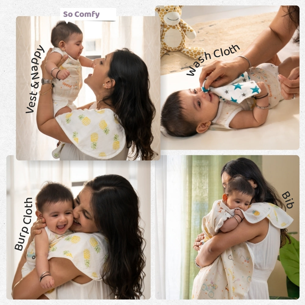 Box Of Love Baby Essentials  I Perfect Baby Shower Gift Pack I – Jungle Joy Edit (Pack of 10)