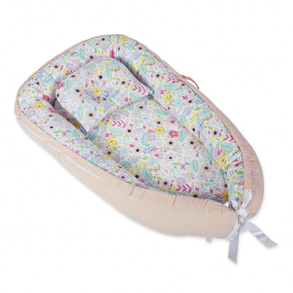 Ditsy Floral Baby Sleeping Nest, Portable Adjustable Newborn Crib Bassinet, 0-24 Months