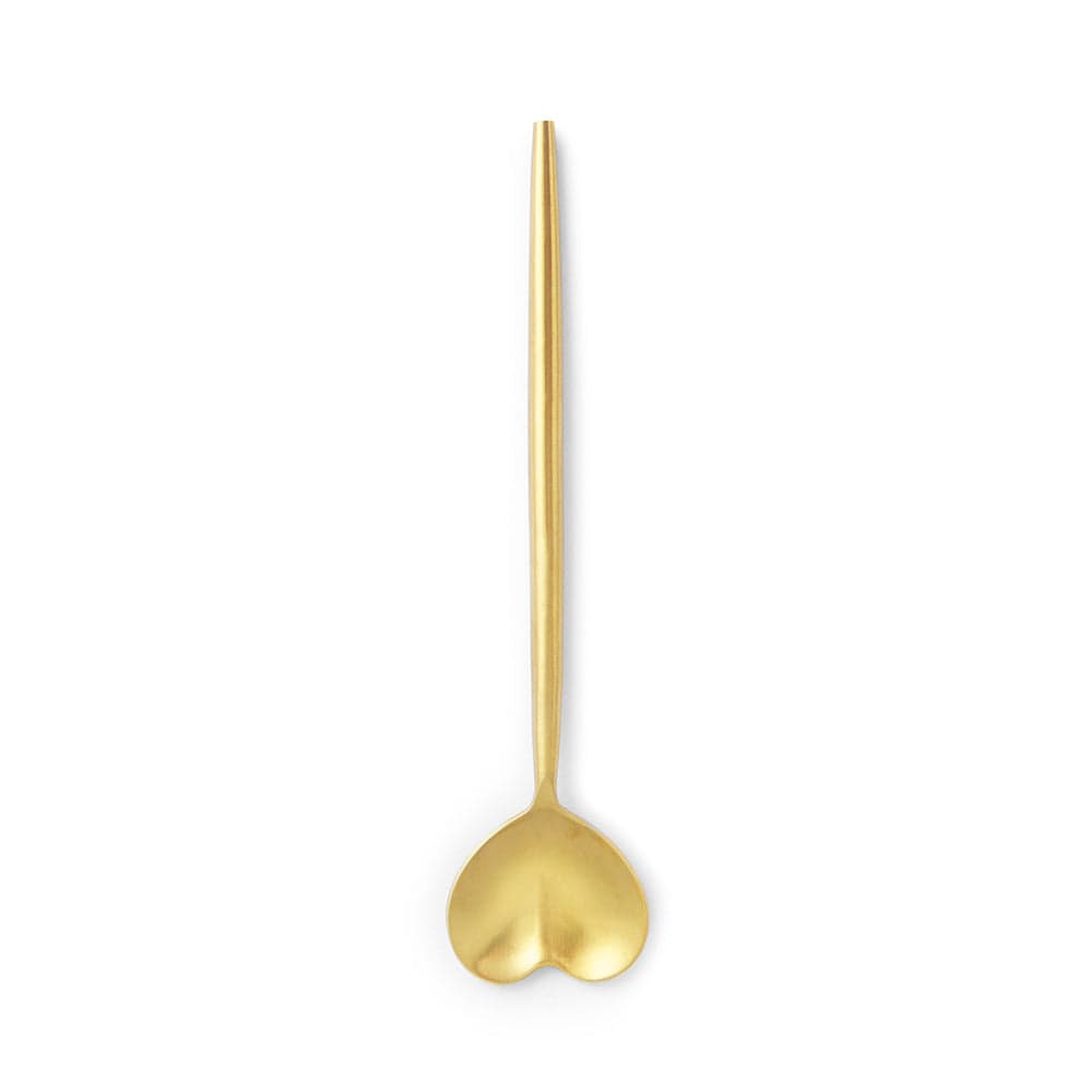 Heart Shape matt gold tea spoon, set of 4