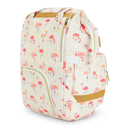 Chic Diaper Bag Backpack for New Parents (Capacity - 20L) , Bird Flamingo