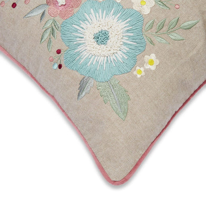 Embroidered Decorative Cushion Cover, Floral Bunch