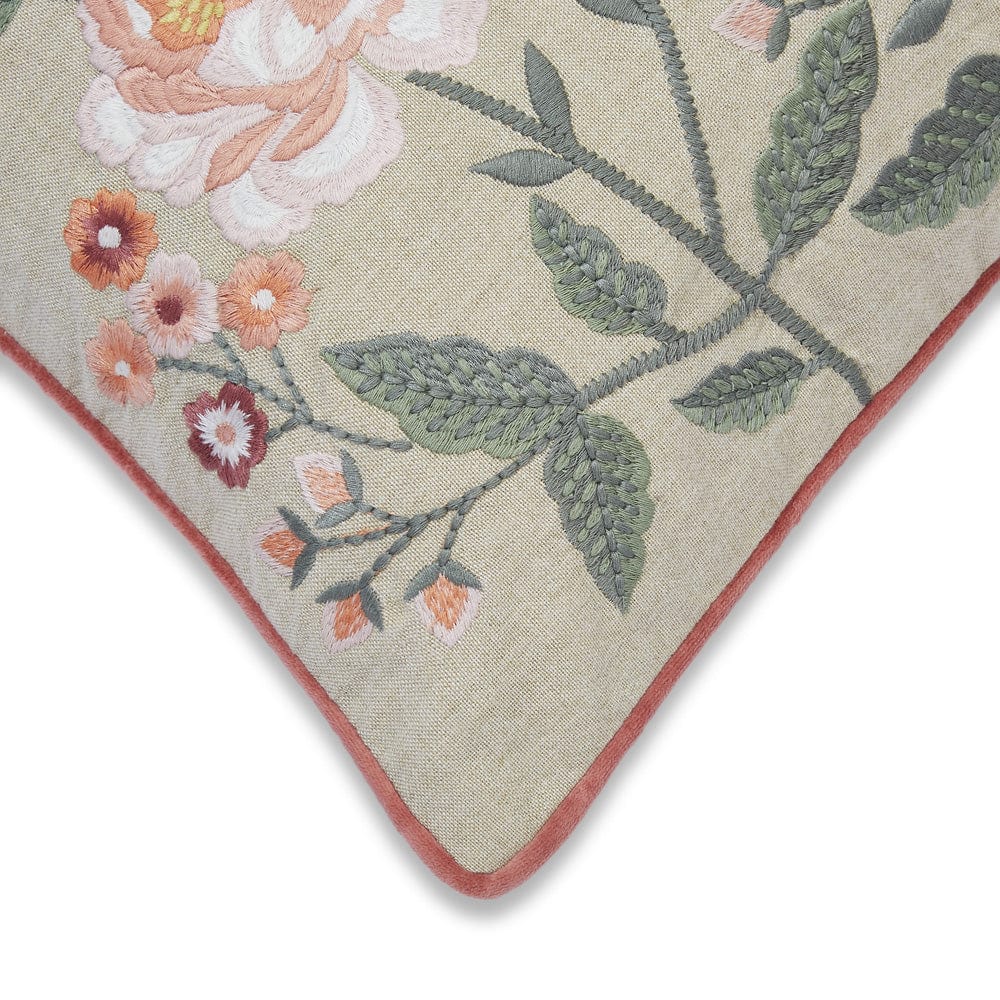 Embroidered Decorative Cushion Cover, Roses