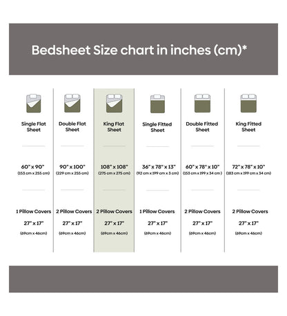 Abstract Floral 100% Cotton King Flat Bedsheet, 144 TC