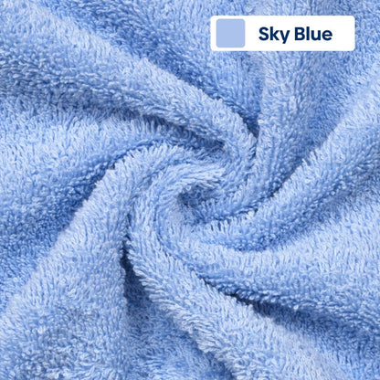 Bath Towel Set of 2, 100% Cotton, Skyblue & Navy